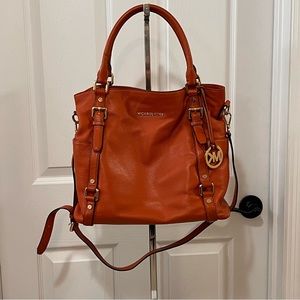 Michael Kors Orange Leather Large 2-in-1 Crossbody Purse/Tote